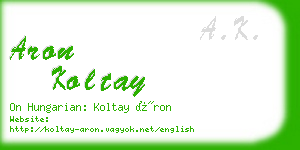 aron koltay business card